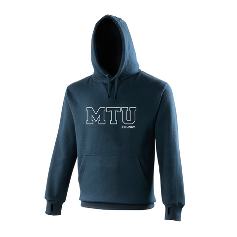 MTU Collegial Hoodie - Navy with White Embroidered Letters