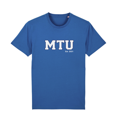 MTU Adult T-Shirt - Royal Blue with White Letters